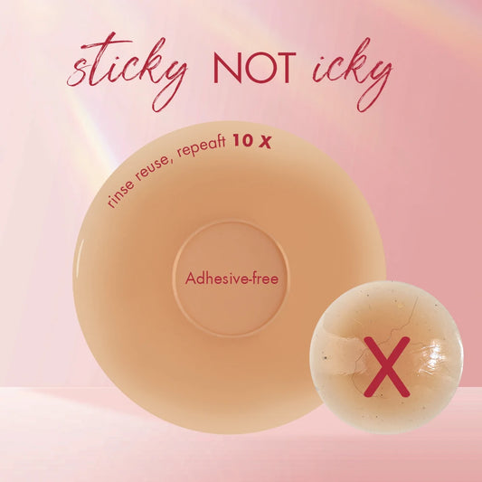 Nipple Pasties Upgrade Special for Allergy Skin No Glue in the Nipple Area Adhesive Silicone Woman Bra round Full Support Bra