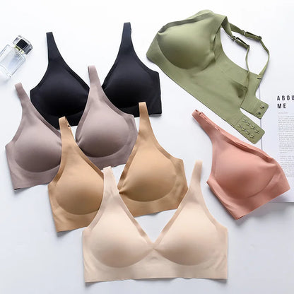 LUZAANA Seamless Wire Free Brassiere Adjustable Wireless Bras Women Underwear Female Push Up Padded