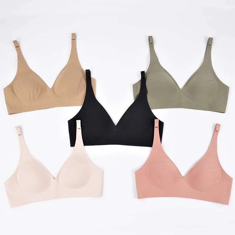LUZAANA Seamless Wire Free Brassiere Adjustable Wireless Bras Women Underwear Female Push Up Padded