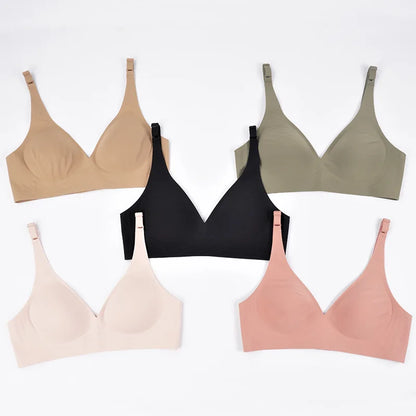 LUZAANA Seamless Wire Free Brassiere Adjustable Wireless Bras Women Underwear Female Push Up Padded