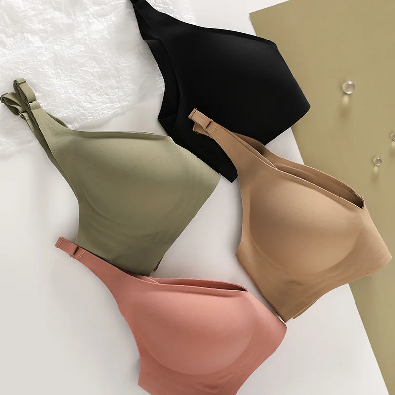 LUZAANA Seamless Wire Free Brassiere Adjustable Wireless Bras Women Underwear Female Push Up Padded